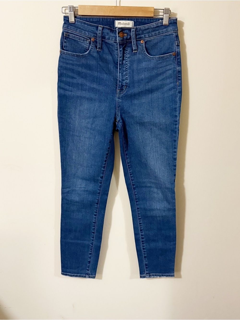 Madewell Blue Curvy High Rise Skinny Crop Jeans Size 27 Womens
